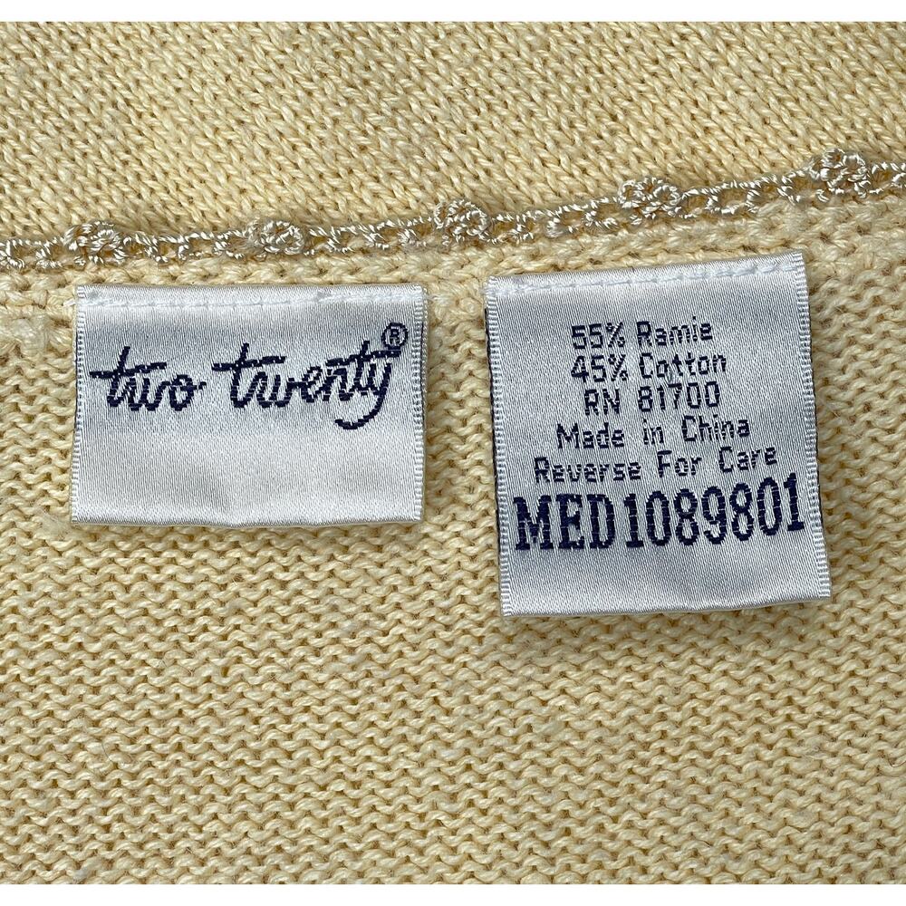 Vintage Floral Embroidered Button Down Knit Top Yellow Granny Cottagecore Dainty - Picture 11 of 11